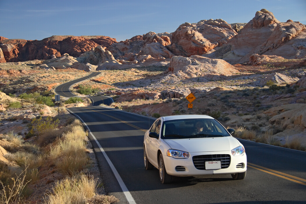 Rental Car on Scenic Road